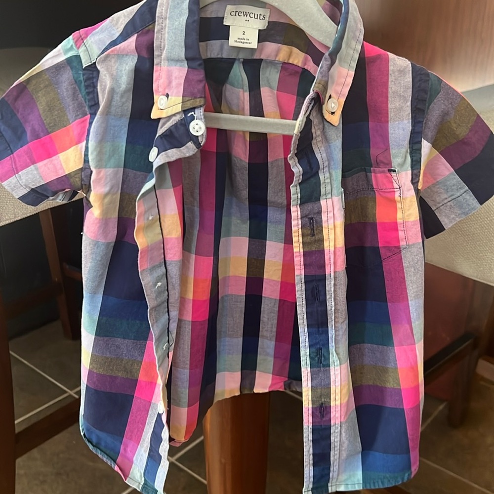 Jcrew Crewcuts button up Oxford shirt short sleeve 2T